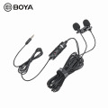 Venta caliente BOYA BY-M1DM Dual Omni-Direccional Lavalier Mic